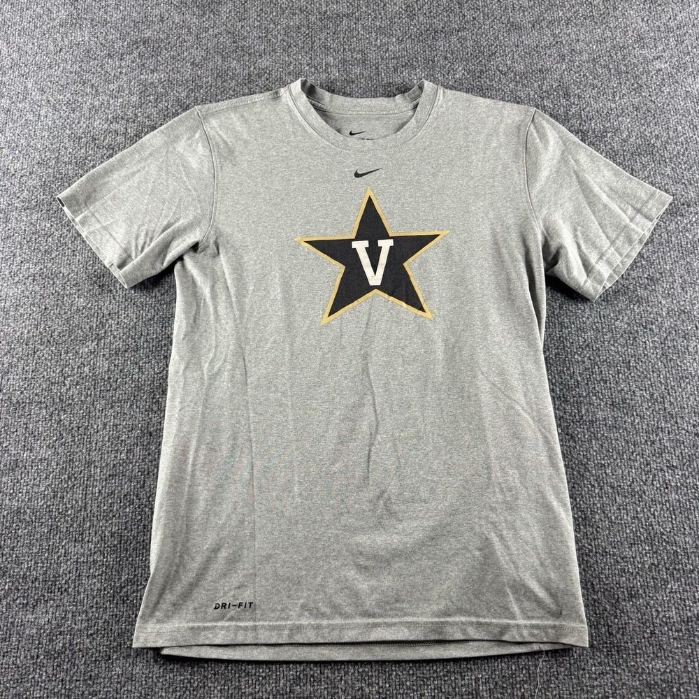 Vanderbilt Commodores Shirt Mens Small Gray NCAA Football Nike Dri-FIT Tee